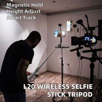 Support trépied sans fil L20 en gros avec support magnétique pour téléphone, hauteur réglable, suivi intelligent, compatible bureau