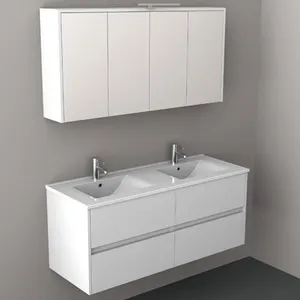 حار بيع الحديثة الأبيض حوض الغسيل غرفة الغسيل بالوعة للماء مغسلة كومبو طقم مكياج الحمام مع مجلس الوزراء التخزين - Product Image 4