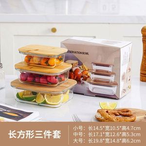 Glass Crisper with Bamboo Lid Sealed Round Lunch Box 0-1L <b>Microwave</b> Safe Newborn Friendly <b>Red</b> Design - Product Image 5