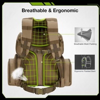 Sac à dos tactique Oxford imperméable MOLLE multi-compartiments 5 fentes pour le tir, avec sangles réglables, pour la chasse et le trekking en extérieur