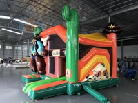 Castillo Inflable Comercial para Niños, Combo Acuático con Tobogán, Certificado CE, 5.3x5x3.5m, para 10 Personas