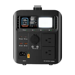 Centrale électrique portable multifonction à charge solaire 120v 240v 1200w avec onduleur