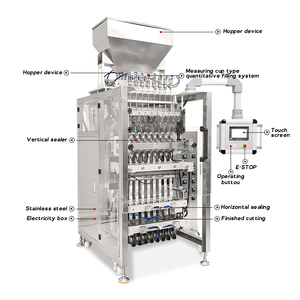 Automatic Multi Lane 50ml 100ml Liquid <b>Plastic</b> Pouch Fruit Juice Ice Lolly Pop Jelly Stick <b>Strip</b> Packing Machine - Product Image 3