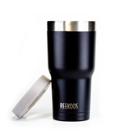 Gobelet isotherme réutilisable en acier inoxydable à double paroi avec logo personnalisé pour camping et café glacé, 16/32 oz