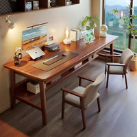 Table longue contre le mur, table étroite, bureau rectangulaire, bureau pour deux personnes