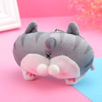 Peluche mignonne et sexy en forme de queue de chien corgi, en forme de fesses de chat rose, coussin de siège pour fauteuil œuf, décoration de canapé, porte-clés pour garçon