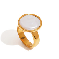 Bague ovale en acier inoxydable Gaovo avec pierre blanche pour femme, étanche, hypoallergénique, accessoire de mode, collection cadeau