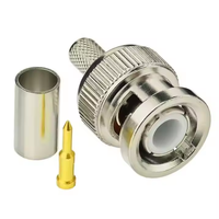 Suministro de fábrica RG59 BJR240 H155, conector coaxial de radiofrecuencia de soldadura de crimpado de 50 ohmios, Rg8x, 4D-FB, 50 ohmios, BNC, H155, 1, 2, 1, 2