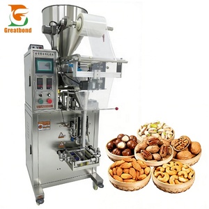 Machine de remplissage et d'emballage volumétrique à trois soudures latérales pour sacs en plastique PE de 200g et 500g, pour aliments pour animaux, snacks, granulés, cacahuètes et sucre, haute vitesse - Product Image 1