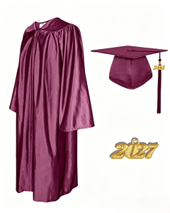Ensemble <span class=keywords><strong>de</strong></span> Robe <span class=keywords><strong>de</strong></span> Remise <span class=keywords><strong>de</strong></span> Diplôme Tricotée Brillante Personnalisée Prix Usine 2026 avec Toque et Pompon Noir 100% Polyester Unisexe Adultes École Primaire - Product Image 5