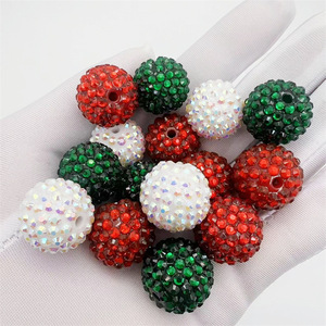 Venta al por mayor caliente resina colorida diamantes de imitación cuentas redondas 20mm cuentas de acrílico al por mayor para la fabricación de joyas de pluma de cuentas - Product Image 2