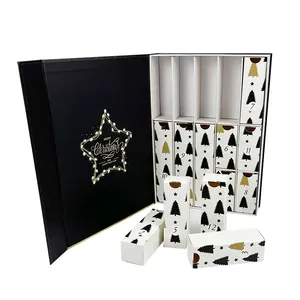 <span class=keywords><strong>Calendrier</strong></span> de l'avent noir boîte de noël de luxe <span class=keywords><strong>calendrier</strong></span> de l'avent vide bricolage auto-remplissage <span class=keywords><strong>calendrier</strong></span> de l'avent 12 jours de beauté boîte de vacances - Product Image 1
