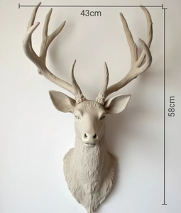 Tête <span class=keywords><strong>de</strong></span> <span class=keywords><strong>cerf</strong></span> <span class=keywords><strong>de</strong></span> simulation réaliste murale personnalisée, sculpture artisanale exquise en résine, décoration <span class=keywords><strong>de</strong></span> la marque XiBiao - Product Image 6