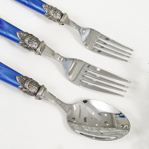 Lot <span class=keywords><strong>de</strong></span> 5 <span class=keywords><strong>couverts</strong></span> élégants en acier inoxydable, couteau, fourchette, cuillère, style européen vintage, pour mariage et fête - Product Image 4
