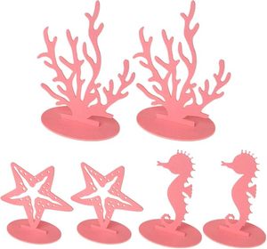 6 pièces de centres de table en feutre écologiques pour anniversaire sur le thème de <span class=keywords><strong>la</strong></span> sirène et Ramadan, décorations de fête <span class=keywords><strong>sous</strong></span> <span class=keywords><strong>la</strong></span> mer, fournitures pour thème océanique - Product Image 1