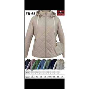 Women Plus Size Quilted Hooded <b>Jacket</b> FB65 <b>Light</b> <b>Weight</b> Warm Coat With Pocket And Bag 46-56 Sizes Available In Multiple Colors - Product Image 3