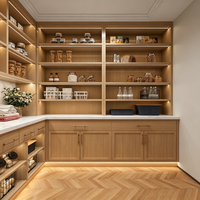 Meuble de rangement de luxe moderne et personnalisé en panneaux de mélamine avec éclairage LED et évier pour îlots de cuisine de villa