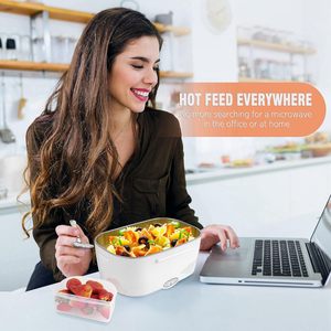 กล่องข้าวพกพาแบบขายส่ง สแตนเลส ใช้ในบ้านและรถยนต์ อุ่นอาหารได้ด้วยตัวเอง กล่องข้าวอัจฉริยะแบบอิเล็กทรอนิกส์ - Product Image 5