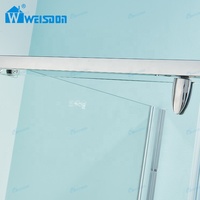 Porte de douche en acier inoxydable sans cadre chromé direct d'usine Weisdon Salle de douche en verre trempé rectangulaire