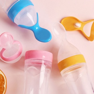 Botella de Silicona Reutilizable de Alta Calidad, Libre de BPA, <span class=keywords><strong>para</strong></span> Alimentar Bebés, Dispensador de Alimentos con Cuchara <span class=keywords><strong>para</strong></span> Pasta de Arroz - Product Image 4