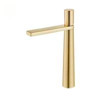 Robinet de lavabo moderne minimaliste multicolore en laiton, mitigeur monocommande monotrou à poser, finition dorée, eau chaude et froide