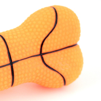 Jouet à mâcher durable en caoutchouc pour chiens, design os de basket-ball, 14x6.5x3.5, pour usage intérieur/extérieur, toutes races