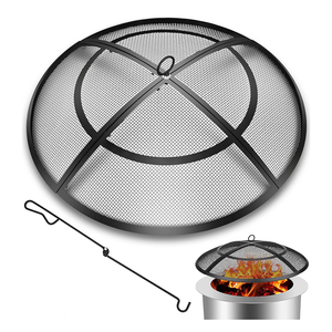 22 אינץ 'כבד-מתכת אש בור מסך ניצוץ כיסוי כיסוי רשת בסגנון מודרני עבור בורות אש בחצר האחורית - Product Image 1