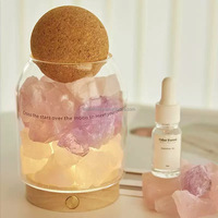 Pot à bougie en verre transparent côtelé de 500 ml avec couvercle en liège sphérique pour la fabrication et le stockage de bougies - Vente chaude