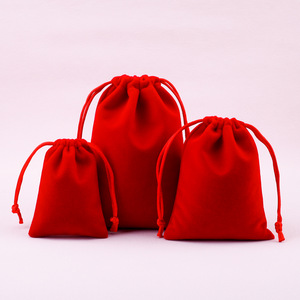 Custom Own logo Printed High Quality Gift Pouches <b>Small</b> Velvet Jewelry Bag - Product Image 4