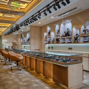 Plan de Diseño 3D de Joyería Moderna de Lujo con Iluminación LED, Diseño de Interiores y Vitrinas para Decoración de Salas de Exhibición - Product Image 1