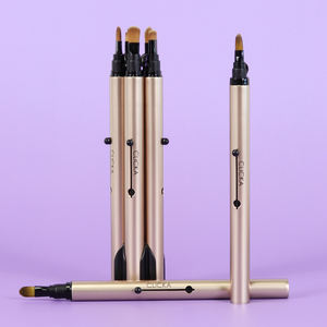 Ensemble de pinceaux de maquillage automatiques rétractables de luxe CLICKA Série 1, doré, pour les voyages, fabriqué en Corée, fibres artificielles pour le maquillage des yeux et des lèvres - Product Image 4