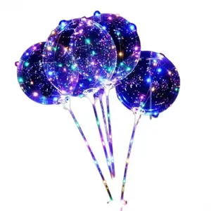 Venda quente inflável globo de luz bola bobo bateria luzes led balões led acender piscando bolha bobo balão para festa deco