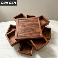 Boîte cadeau de mariage en bois massif gravée sur mesure - Étagère multifonctionnelle - Emballage avec logo et styles personnalisés