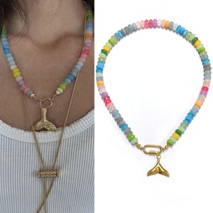 Nouvelle Chaîne de Clavicule en Acier Inoxydable avec Pierre Naturelle Arc-en-ciel, Design Élégant, pour Vacances à la <span class=keywords><strong>Plage</strong></span>, Tendance Femme - Product Image 6