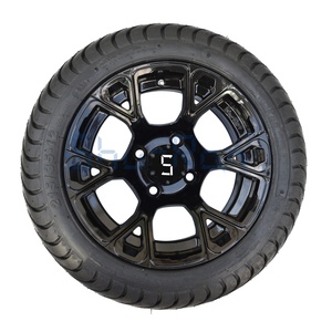 12 Inch New Style Black <b>Golf</b> Cart Wheels and Tires SRGCTW-216 <b>Golf</b> Cart Accessories SRGCTW-216 - Product Image 1