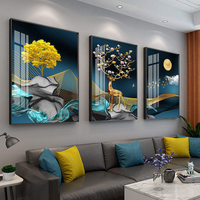 Peinture personnalisée pour salon, décoration moderne de la maison, peinture abstraite d'animaux et de paysages, peinture sur porcelaine de cristal, art mural, décoration de la maison, luxe
