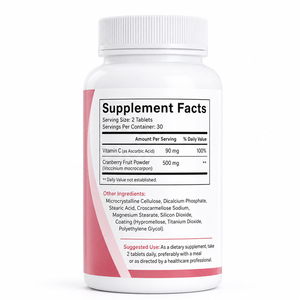 Compléments de Haute Qualité à Base de Canneberge, Vitamine C, Zéaxanthine, Sélénium et Cuivre, Extrait 36%, 2 Comprimés par Portion, 60 Comprimés - Product Image 6
