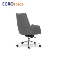 Chaise de bureau de direction ergonomique pivotante en cuir de luxe à dossier moyen EGROspace Factory Commercial Furniture