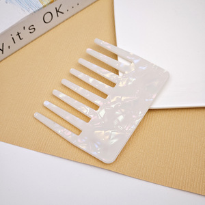 European American <strong>Acetic</strong> <strong>Acid</strong> Board Hair Combs Fashion Exquisite Anti-static Marble Pattern Wide Teeth Comb Hair Acetate - Product Image 5