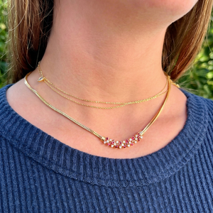 Collier ras du cou en chaîne serpent plaqué or jaune avec incrustation de zircon cubique, pour femme, usage quotidien, 16 pouces, style classique - Product Image 1