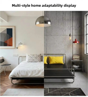 Base de Cama de Acero Estilo Mid-Century Meida con Espacio de Almacenamiento, Estructura de Suspensión Cromada Elegante, Diseño Curvo para Dormitorio