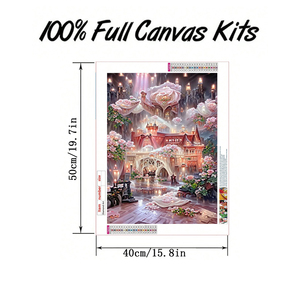 Kit Fai-da-Te 40*50CM con Motivo <span class=keywords><strong>Palazzo</strong></span> <span class=keywords><strong>di</strong></span> Rose, Pittura Diamante Moderna 5D Completa con Diamanti Acrilici Rotondi per Decorazione Murale - Product Image 2