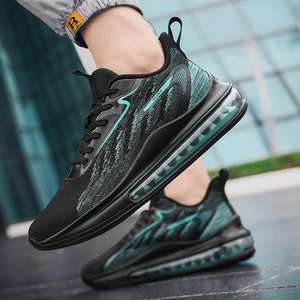 Men's Breathable Non-slip Casual Fashionable Sports Shoes Cushioning Pure Color Knitted Mesh Fabric <b>for</b> Walking <b>Running</b> - Product Image 5