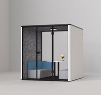 Petite Cabine Téléphonique Préfabriquée en Métal et Aluminium, Salle de Réunion Modulaire Micro Personnalisée Insonorisée