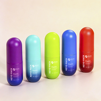 KEYO Nouvelle Bouteille PET de 60 ml en forme de capsule avec pulvérisateur à fine brume, pompe et couvercle rond, sérigraphiée