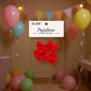 Fermagli per capelli rossi ILAN Bow Ties 3.0x1.5cm per bambini, accessori per feste di compleanno, 8 pezzi - Product Image 2