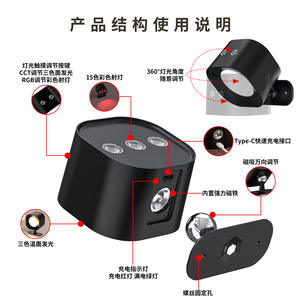 Cacti <b>Led</b> Night Light <b>Rechargeable</b> Battery Operated Changeable Color Geometric Solid Surface Mounted Smart Home <b>Lighting</b> - Product Image 4