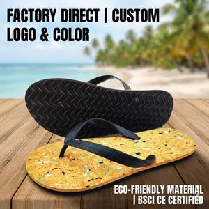 รองเท้าแตะผู้ชายแบบขายส่ง เป็นมิตรกับสิ่งแวดล้อม ทำจากไม้คอร์ก ทนทาน พื้นกันลื่น รับทำโลโก้ สี และวัสดุตามสั่ง รับผลิตแบบ OEM - Product Image 2