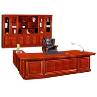 Bureau de direction de haute qualité, poste de travail en forme de L, table de direction en placage de bois, table de bureau en bois