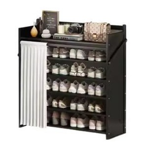 Multi Layer Folding <b>Shoe</b> Rack <b>Space</b> <b>Saving</b> Freestanding Indoor <b>Storage</b> For Home Entryway Simple Rental Room Use - Product Image 2